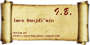 Imre Benjámin névjegykártya
